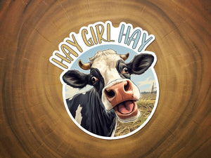 HAY GIRL HAY COW VINYL WATERPROOF STICKER-Sticker/Decal-MODE-Couture-Boutique-Womens-Clothing