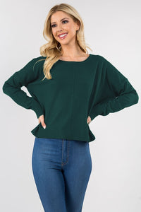 CAMILLA ROUND NECK SOFTEST FRONT SEAM SWEATER IN PARSLEY-Sweaters-MODE-Couture-Boutique-Womens-Clothing