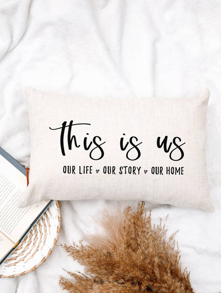 Our Story Throw Pillow: 12x18 Pillow Cover Only-MODE-Couture-Boutique-Womens-Clothing