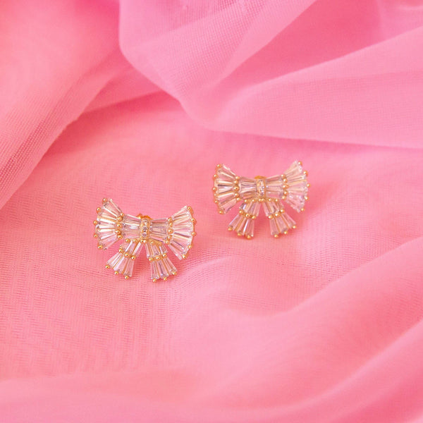 Holiday Sparkle Bow Earrings-EARRINGS-MODE-Couture-Boutique-Womens-Clothing