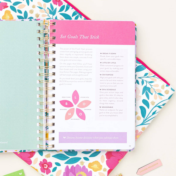 FRESH START DAILY GOAL PLANNER® | LILAC BLOOMS-Planner-MODE-Couture-Boutique-Womens-Clothing