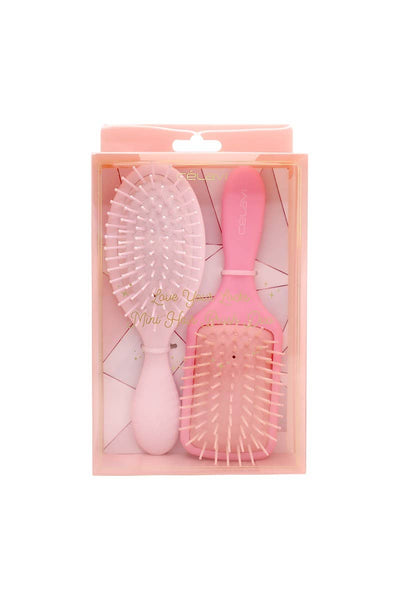 CELAVI MATTE PASTEL PADDLE HAIR BRUSH DUO SET-hair brush-MODE-Couture-Boutique-Womens-Clothing