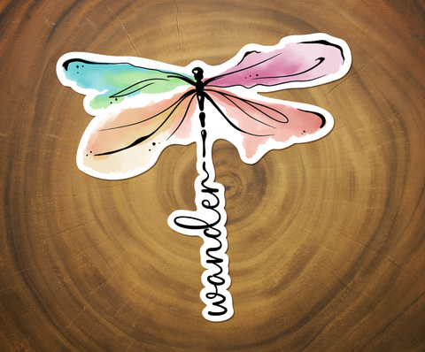 Watercolor Dragonfly Sticker | Wanderlust | Waterproof-MODE-Couture-Boutique-Womens-Clothing