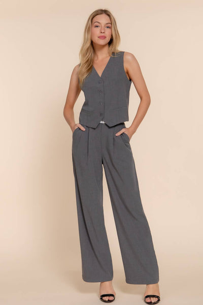 SERENE SKIES STRAIGHT LONG PANTS IN CHARCOAL-Pants-MODE-Couture-Boutique-Womens-Clothing