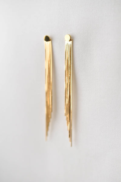 KRISTIN GOLD FRINGE EARRING DUO-EARRINGS-MODE-Couture-Boutique-Womens-Clothing