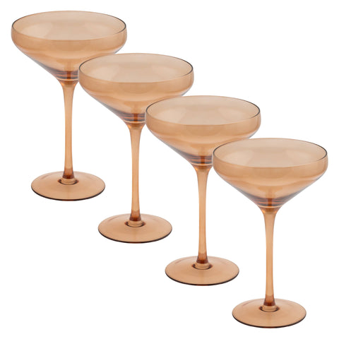 MID CENTURY MARTINI COUPE SET OF 4 IN FAWN-BARWARE-MODE-Couture-Boutique-Womens-Clothing