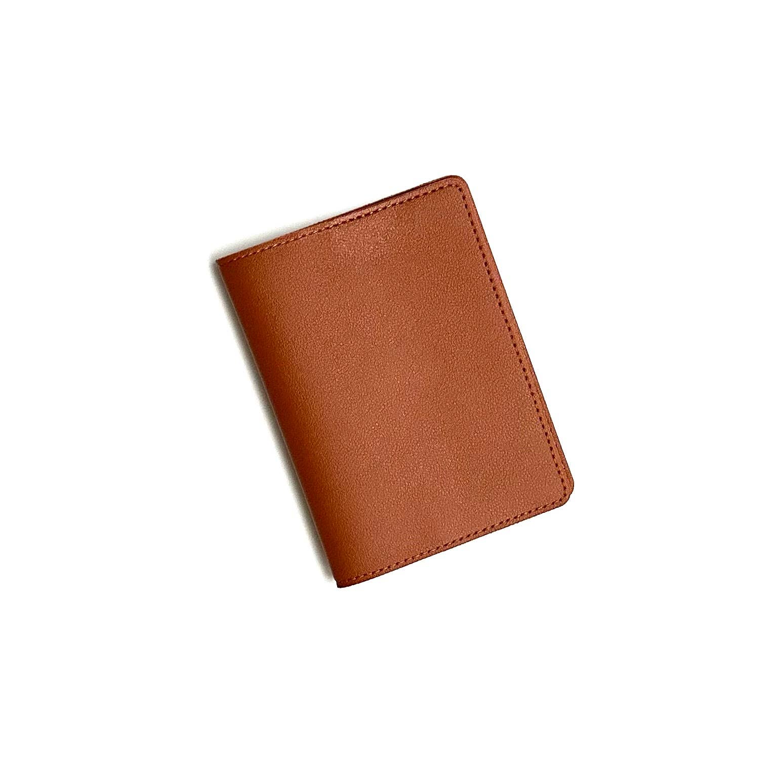 VEGAN LEATHER TRAVEL PASSPORT COVER CASE IN COGNAC-MODE-Couture-Boutique-Womens-Clothing