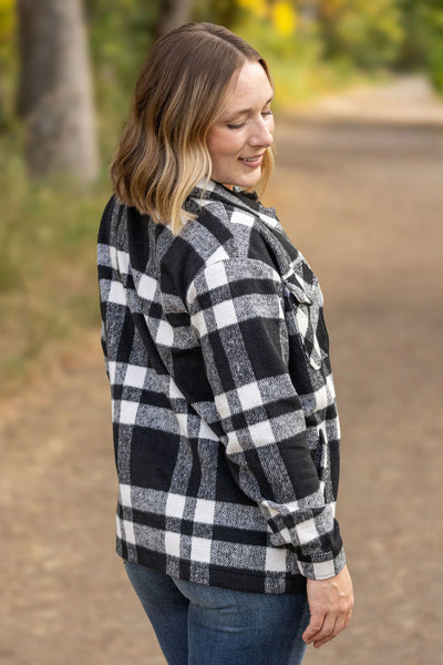 NORAH CLASSIC PLAID SHACKET IN BLACK & WHITE-SHACKET-MODE-Couture-Boutique-Womens-Clothing