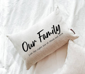 OUR FAMILY 12X18 DECORATIVE PILLOW-Pillow-MODE-Couture-Boutique-Womens-Clothing