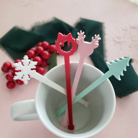 ACRYLIC CHRISTMAS STIR STICKS ASSORTED-BARWARE-MODE-Couture-Boutique-Womens-Clothing