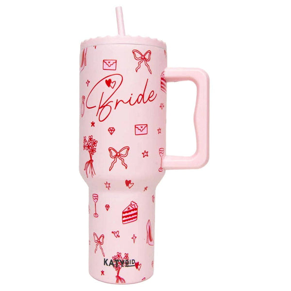 38 OZ CUTSIE BRIDE DRAWINGS STAINLESS STEEL TUMBLER IN LIGHT PINK-TUMBLER-MODE-Couture-Boutique-Womens-Clothing