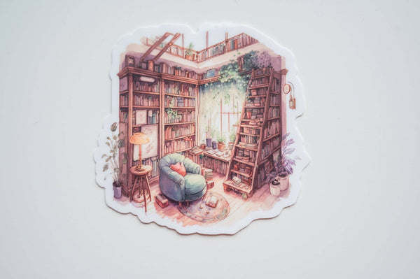 Cozy, Tall Home Library Vinyl Sticker-MODE-Couture-Boutique-Womens-Clothing