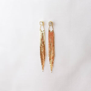 LUXE FRINGE DROP EARRING DUO IN GOLD-EARRINGS-MODE-Couture-Boutique-Womens-Clothing