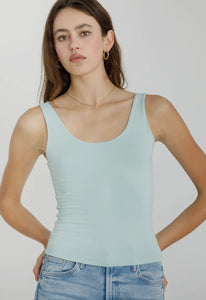 EASY DOES IT BASIC SCOOP NECK TANK IN SEAFOAM-tank top-MODE-Couture-Boutique-Womens-Clothing