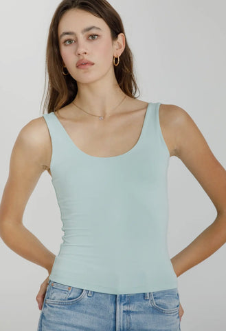 EASY DOES IT BASIC SCOOP NECK TANK IN SEAFOAM-tank top-MODE-Couture-Boutique-Womens-Clothing