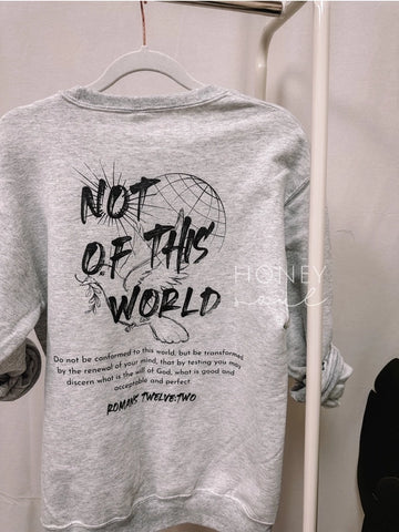 NOT OF THIS WORLD EMBROIDERED CREWNECK SWEATSHIRT IN ASH-Graphic Sweatshirt-MODE-Couture-Boutique-Womens-Clothing