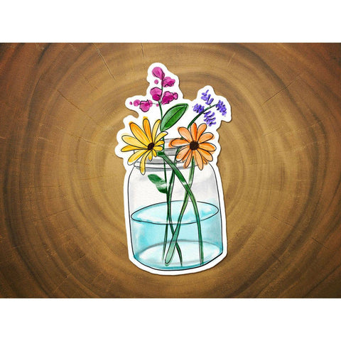 Wildflowers in a Jar | Floral Sticker | Waterproof Vinyl-MODE-Couture-Boutique-Womens-Clothing