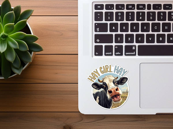 HAY GIRL HAY COW VINYL WATERPROOF STICKER-Sticker/Decal-MODE-Couture-Boutique-Womens-Clothing