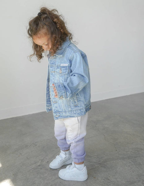 WHAT A FRIEND WE HAVE IN JESUS KIDS DENIM JACKET IN LIGHT WASH-Jacket-MODE-Couture-Boutique-Womens-Clothing