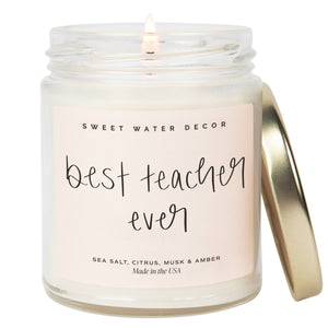 BEST TEACHER EVER 9OZ SOY CANDLE-CANDLE-MODE-Couture-Boutique-Womens-Clothing