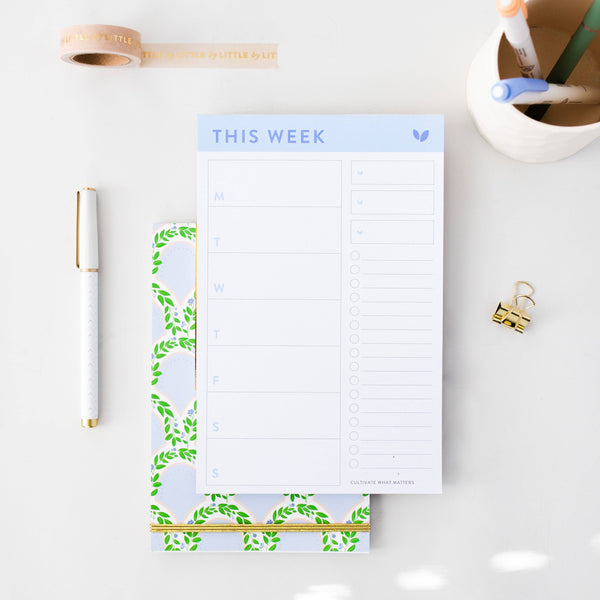 WEEKLY NOTEPAD IN SKY-Planner Notepad-MODE-Couture-Boutique-Womens-Clothing