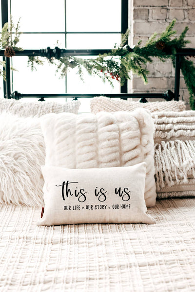 Our Story Throw Pillow: 12x18 Pillow Cover Only-MODE-Couture-Boutique-Womens-Clothing