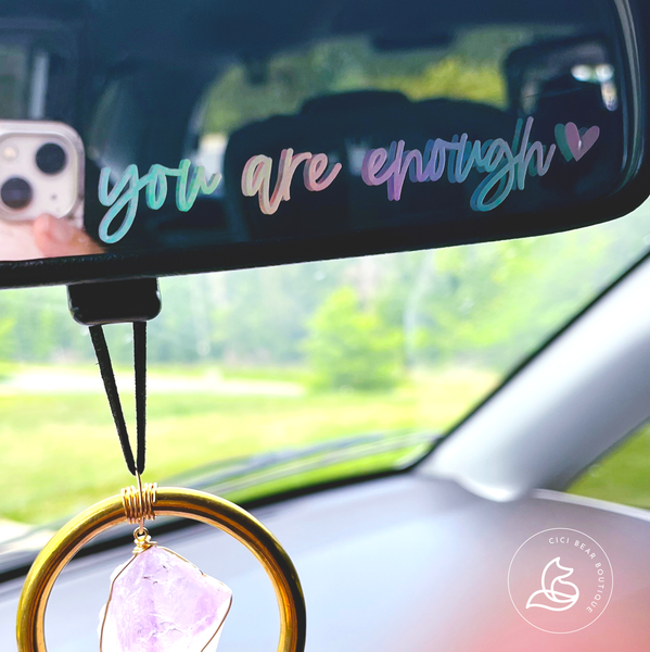 You Are Enough Mirror Decal Positive Affirmation: Black-Sticker/Decal-MODE-Couture-Boutique-Womens-Clothing