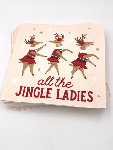 Funny Christmas Cocktail Napkins | Jingle Ladies - 20ct: Default Title-MODE-Couture-Boutique-Womens-Clothing