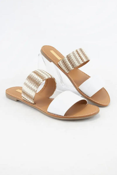 ATHENA COLORFUL STRAP SLIDE IN BEIGE-SANDALS-MODE-Couture-Boutique-Womens-Clothing