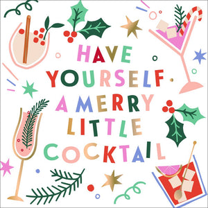 Christmas Napkins | Merry Little Cocktail - Foil - 20ct-MODE-Couture-Boutique-Womens-Clothing